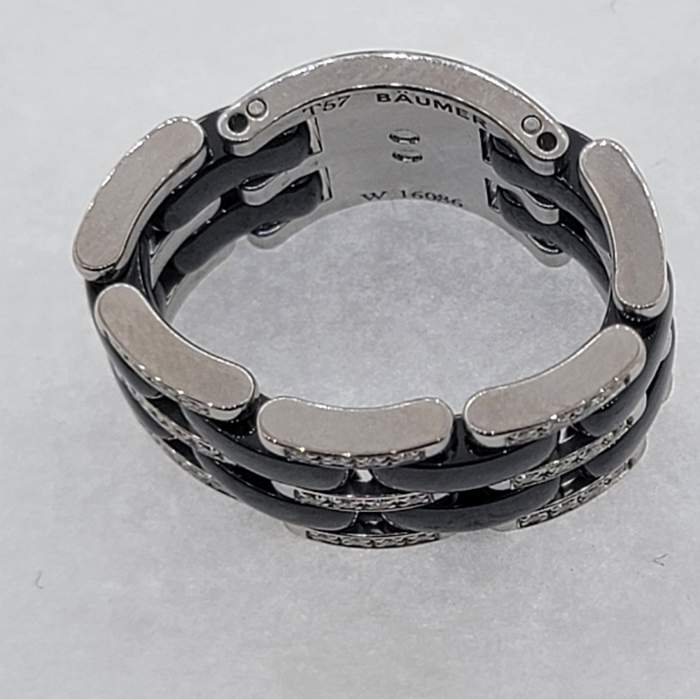 Chanel Ultra Diamond Black Ceramic 18k White Gold Size 7.75 - Picture 2 of 4